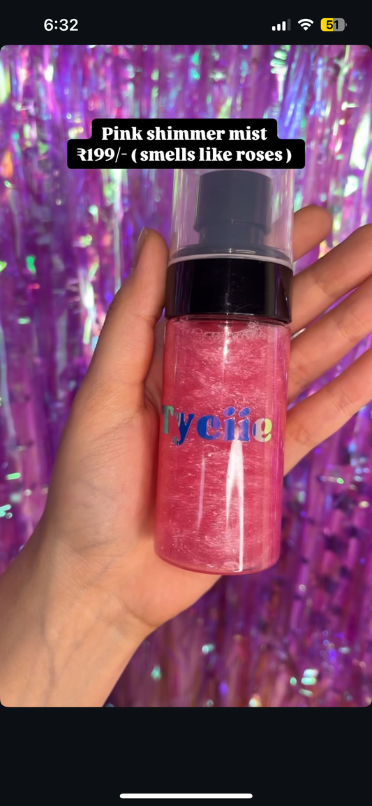 Pink shimmer mist ( rose water based )