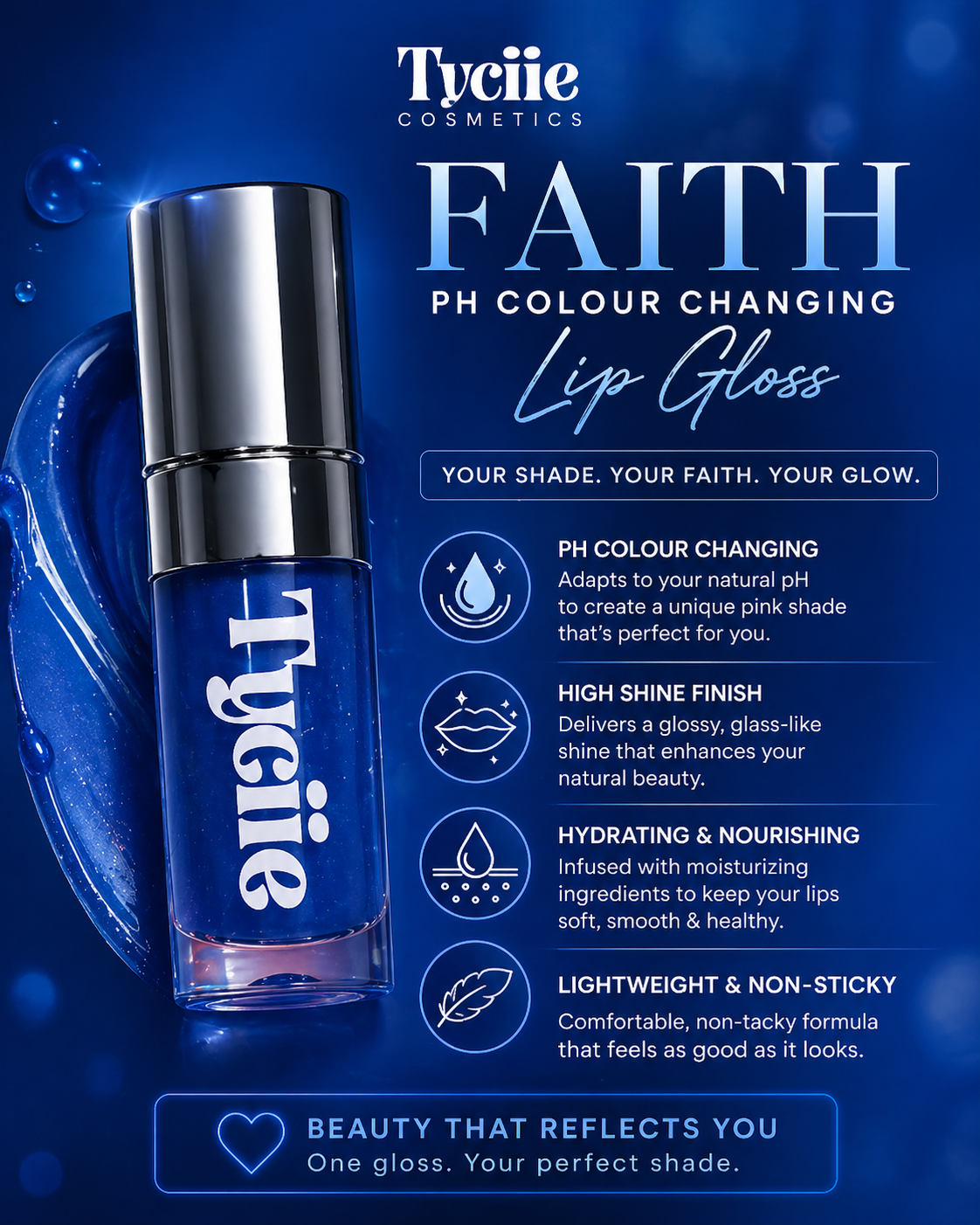 FAITH Hydrating Lip Gloss 8ml ✨ pH colour changing